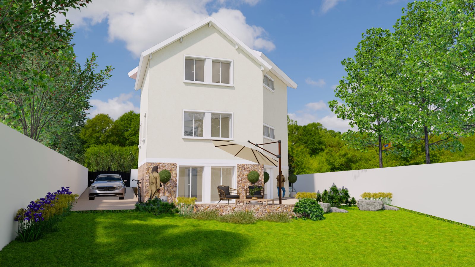 Extension de maison à Saint-Prix (95) — pièces de vie réorientées vers le jardin