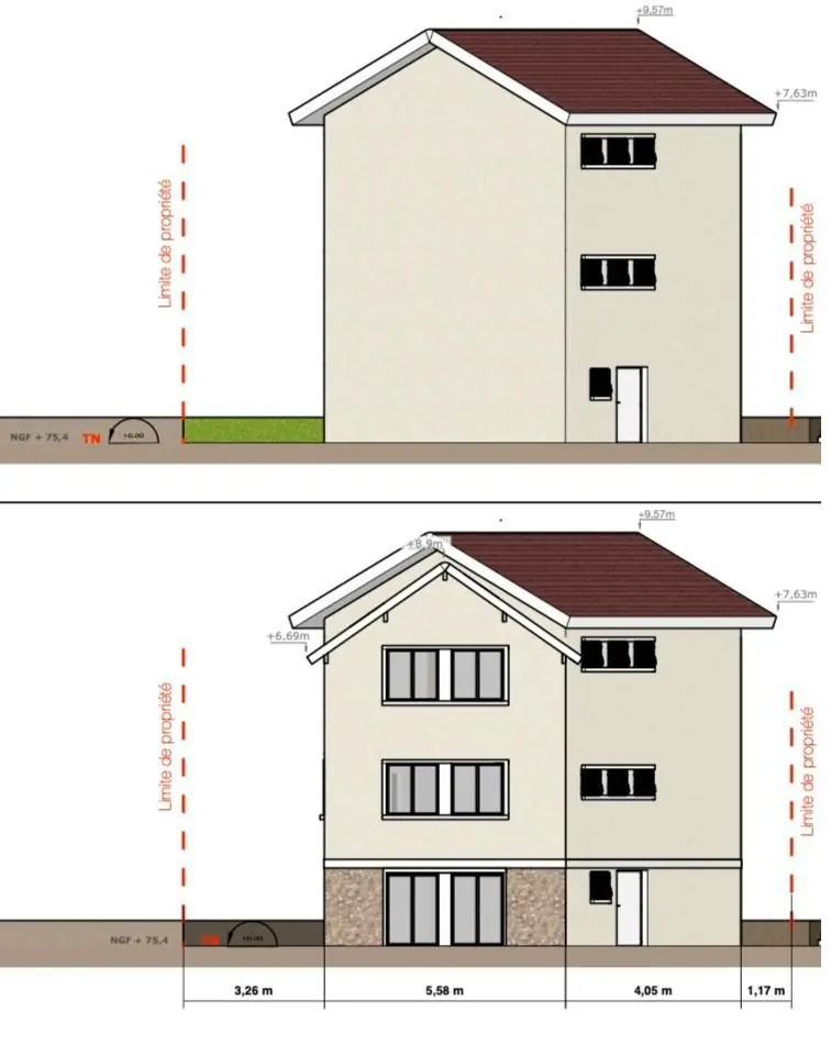 Pièce graphique du dossier de permis de construire à Saint-Prix