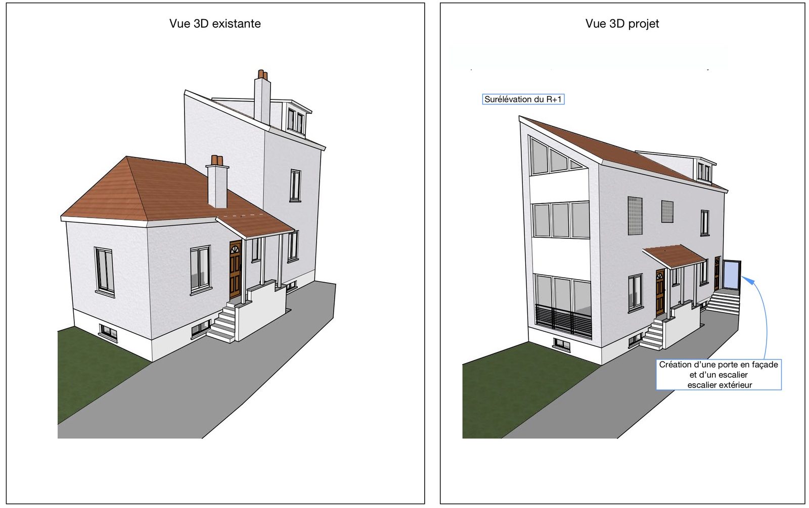 Régularisation d'une surélévation à Eaubonne (95) — dossier Construisez