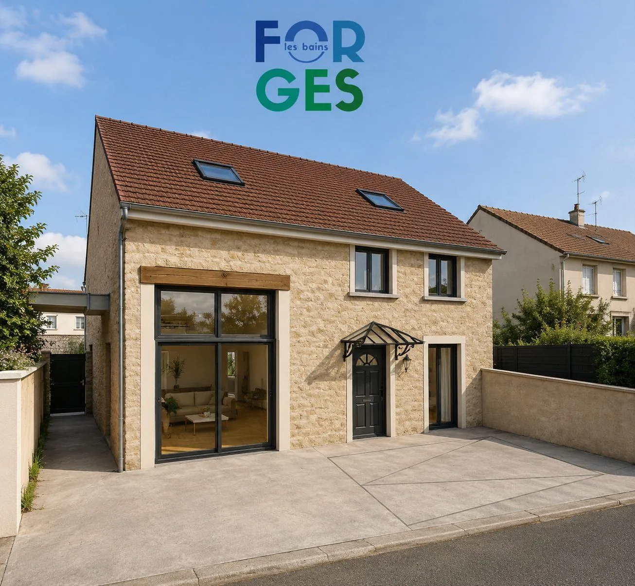 Création de baies vitrées sur une maison en pierre à Forges-les-Bains (91) — déclaration préalable