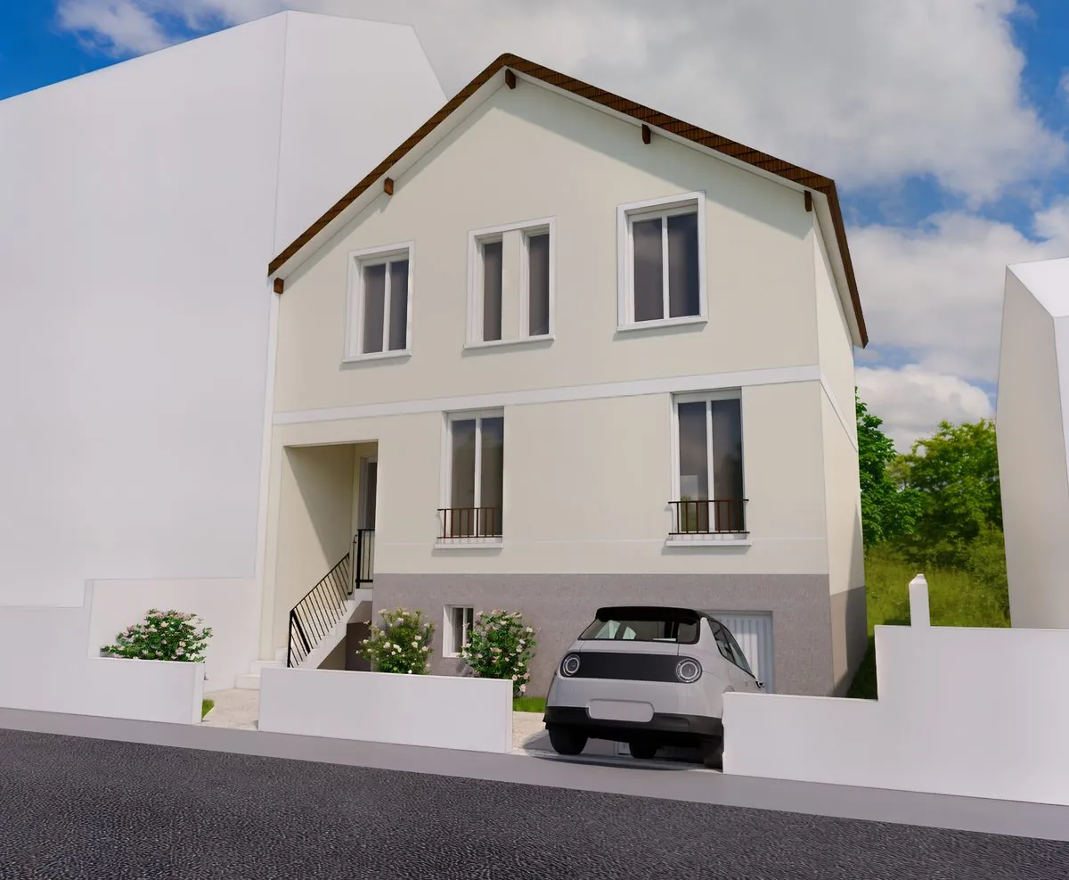 Maison familiale avec garage — insertion 3D d'un permis de construire