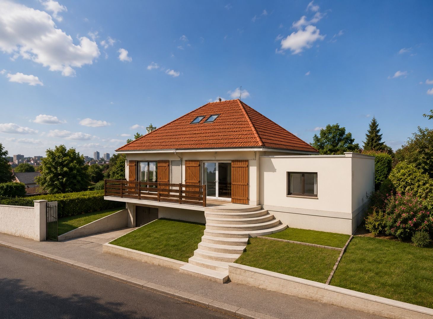 Extension à toit plat d'un pavillon à Noiseau (94) — déclaration préalable par Construisez