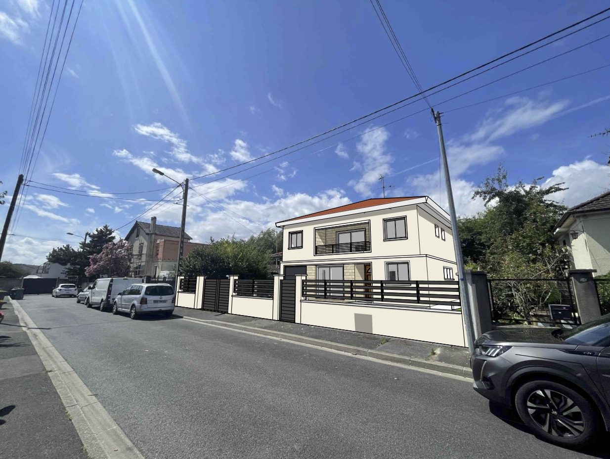 Insertion réaliste d'un projet dans sa rue à Villepinte (93) — déclaration préalable