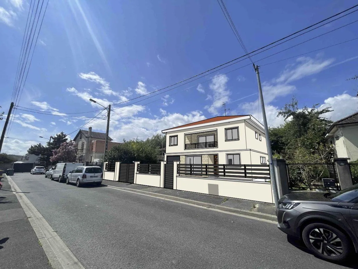 Déclaration préalable à Villepinte (93) — insertion du projet et de la clôture sur photo de rue