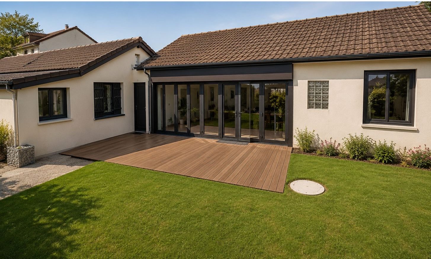 Extension vitrée côté jardin à Viry-Châtillon (91) — déclaration préalable par Construisez