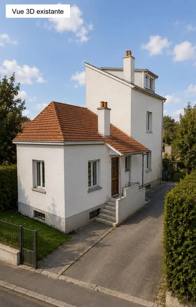 Vue 3D de la maison existante avant travaux